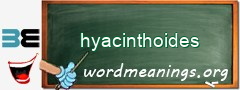 WordMeaning blackboard for hyacinthoides